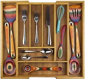 Bamboo drawer organizer